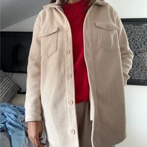 Oversized Shirt Jacket Shacket Button Down Long Sleeve Coatigan‎